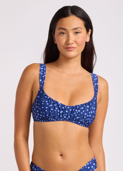 Dolce Dot Ruched Bralette Bikini Top