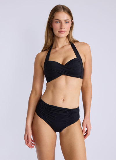 Seafolly Collective Twist Halter Bikini Top - Black