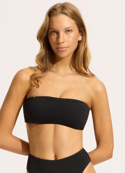 Sea Dive Bandeau Bikini Top - Black