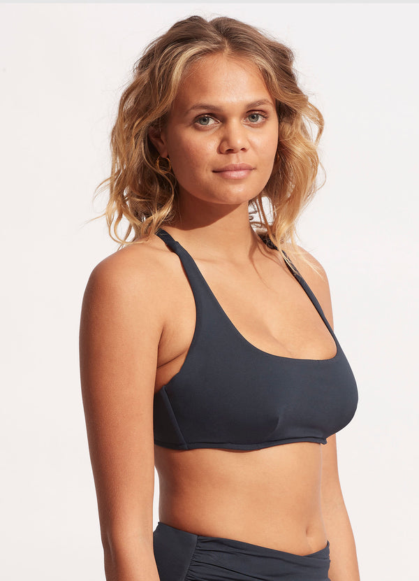 Seafolly Collective DD Scoop Neck Halter Top - True Navy