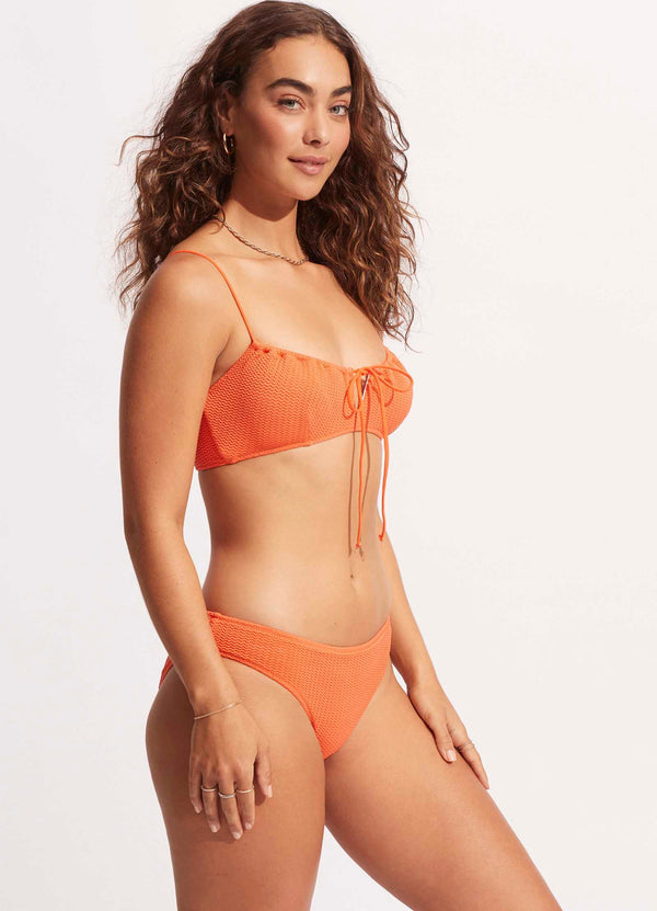 Sea Dive Drawstring Neck Bralette - Mandarin