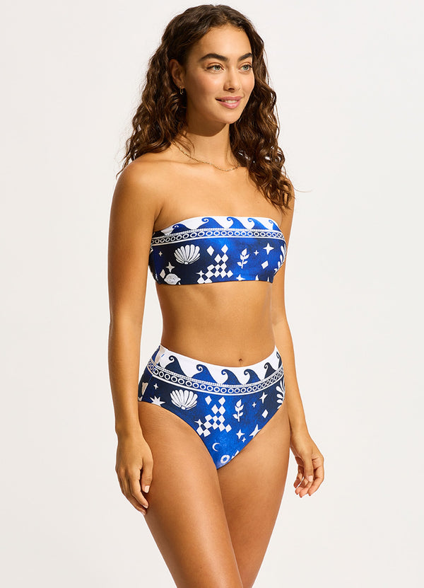 Corfu Bandeau Bikini Top - Azure