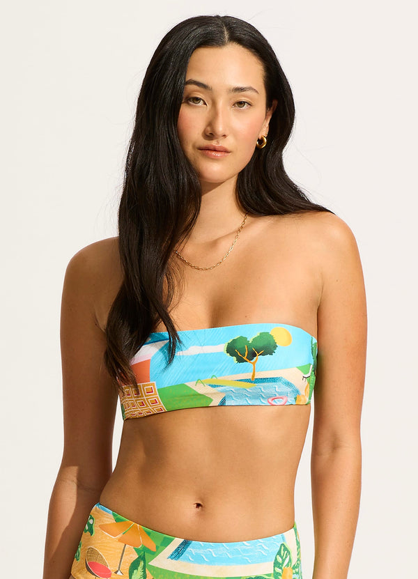 Sunset Bandeau Bikini Top - Turquoise