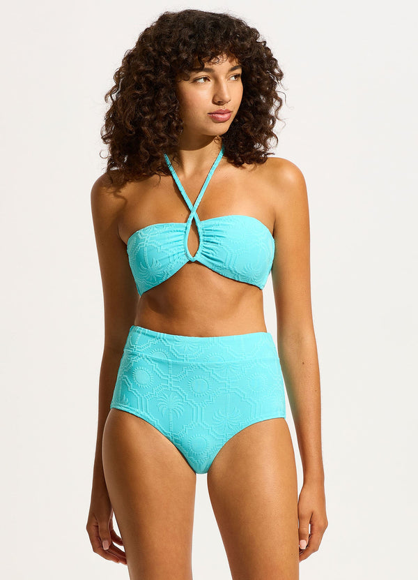 Oasis Diamond Wire Bandeau Bikini Top - Atoll