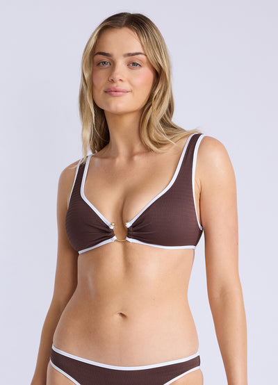 Beach Bound Ring Front Triangle Bikini Top