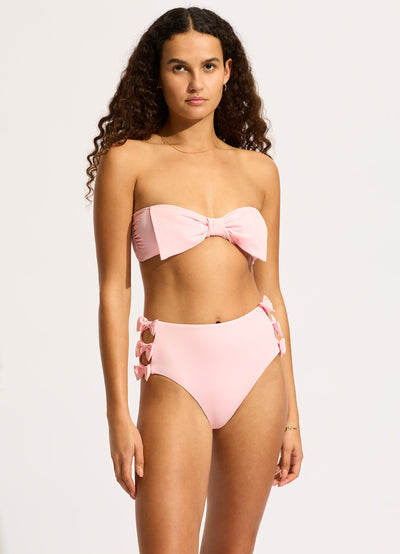 Beau Bow Front Bandeau Bikini Top - Blossom