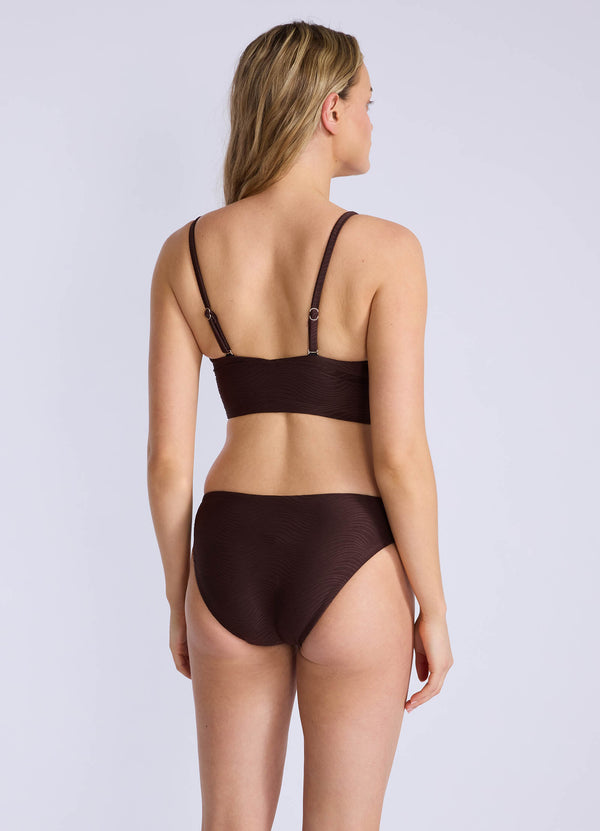 Sea Swirl Longline Banded Bralette Bikini Top