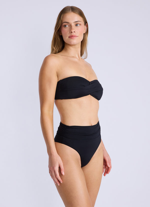 Seafolly Collective Twist Bandeau Bikini Top - Black