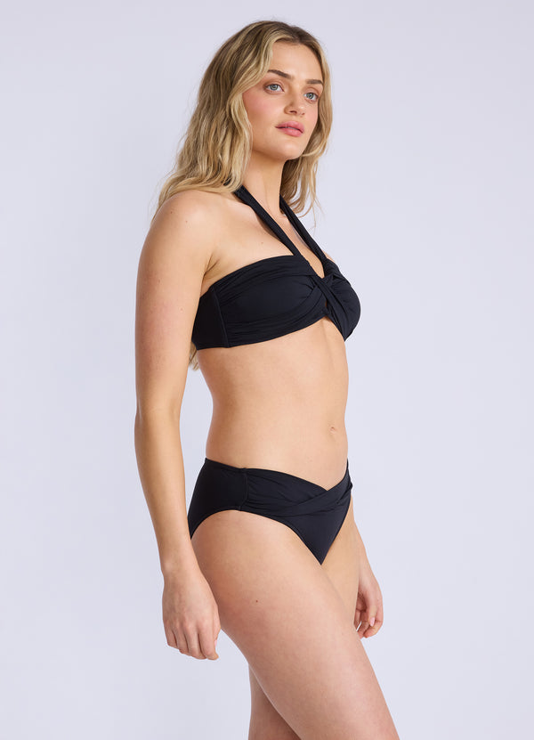 Seafolly Collective Halter Bandeau Bikini Top - Black