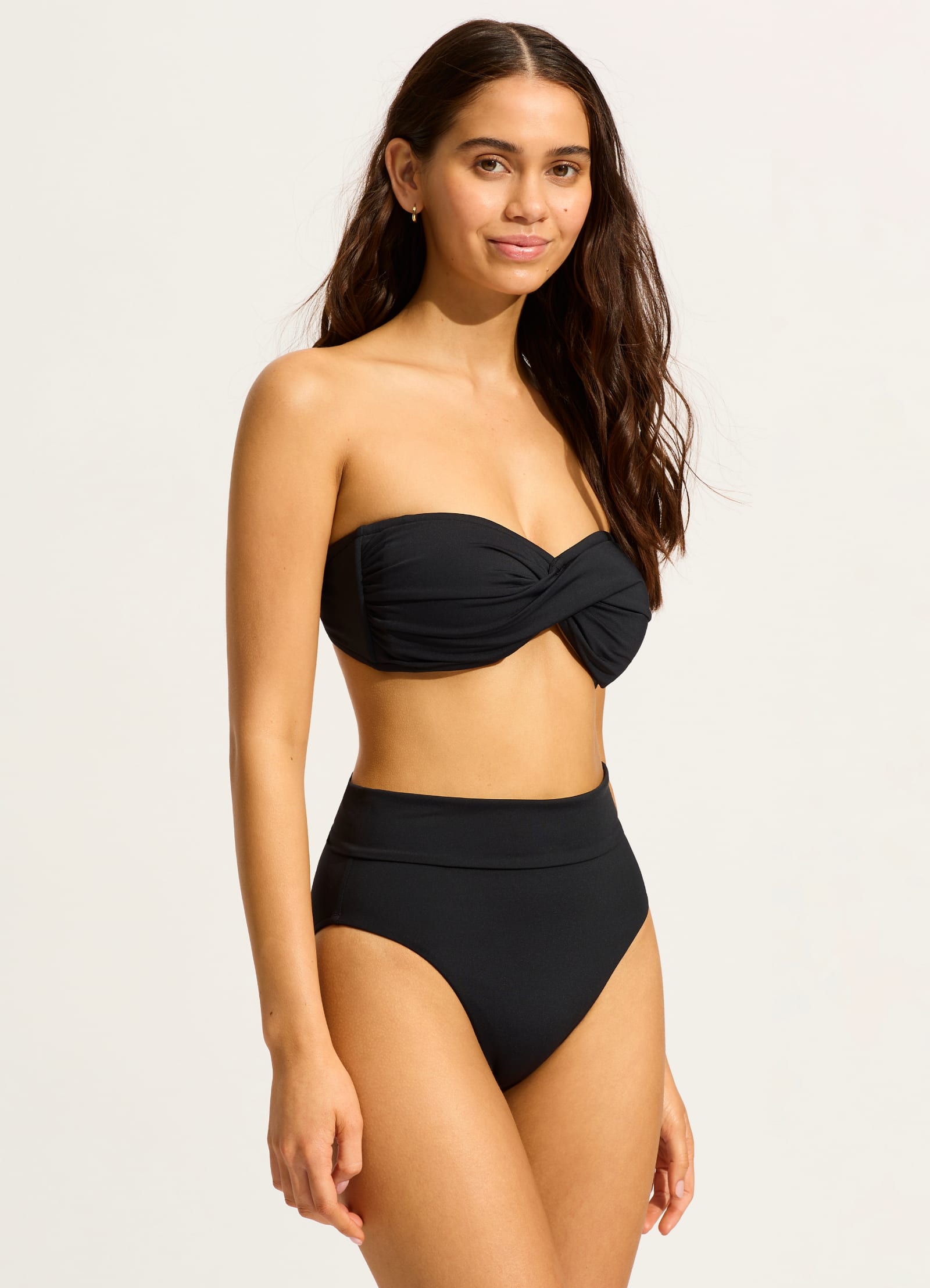 Black roll top bikini hot sale bottoms