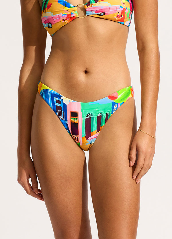 Cuba High Cut Bikini Bottom - Turquoise