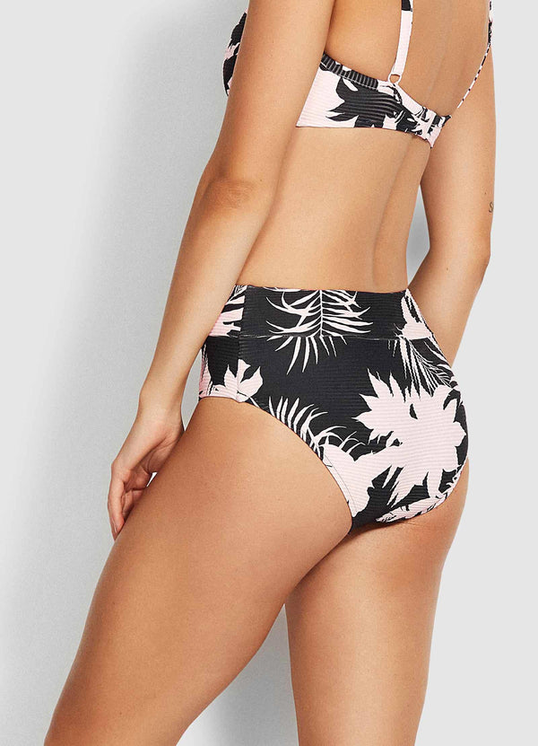 Wild Tropics Wide Side Bikini Pants - Black