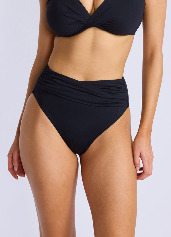 Seafolly Collective High Waisted Bikini Bottom - Black