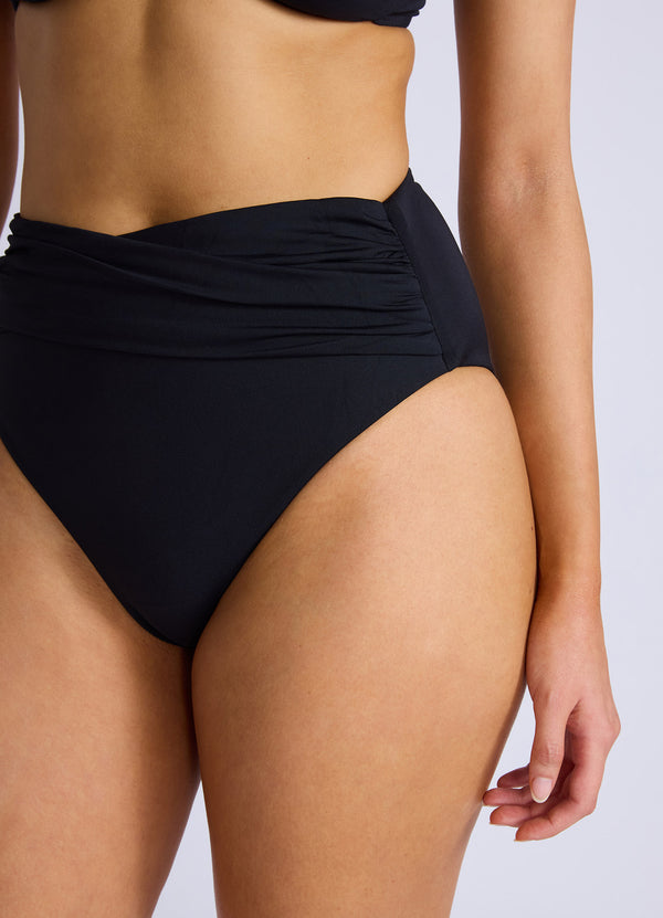 Seafolly Collective High Waisted Bikini Bottom - Black