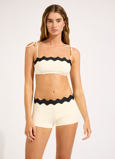 Gia Ric Rac Boyleg Bikini Bottom - Ecru