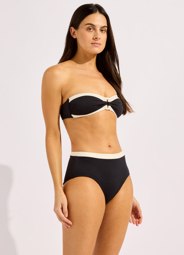 Bandwave Belted High Waist Bikini Bottom