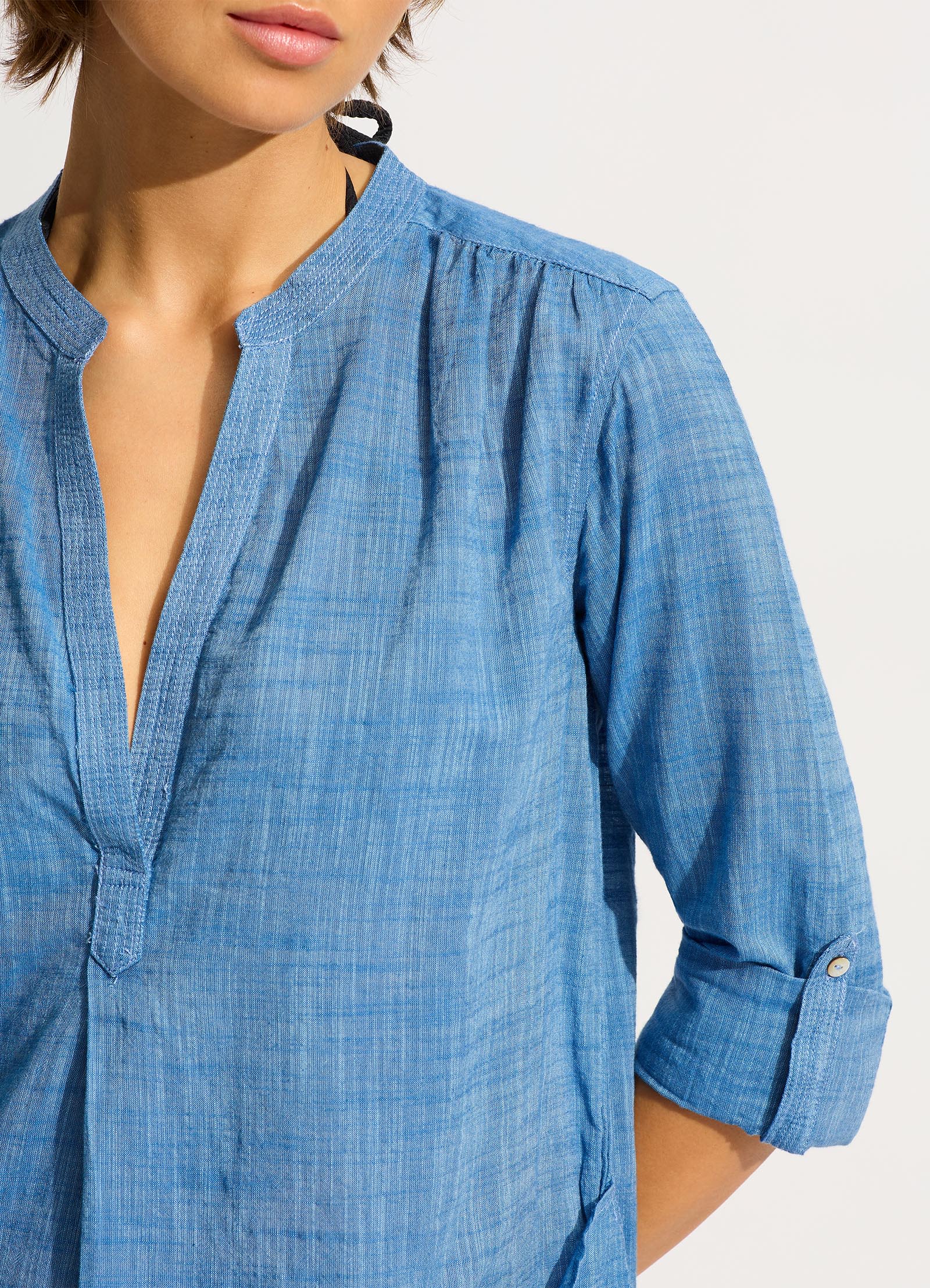 Boyfriend Beach Shirt - Chambray – Seafolly Australia