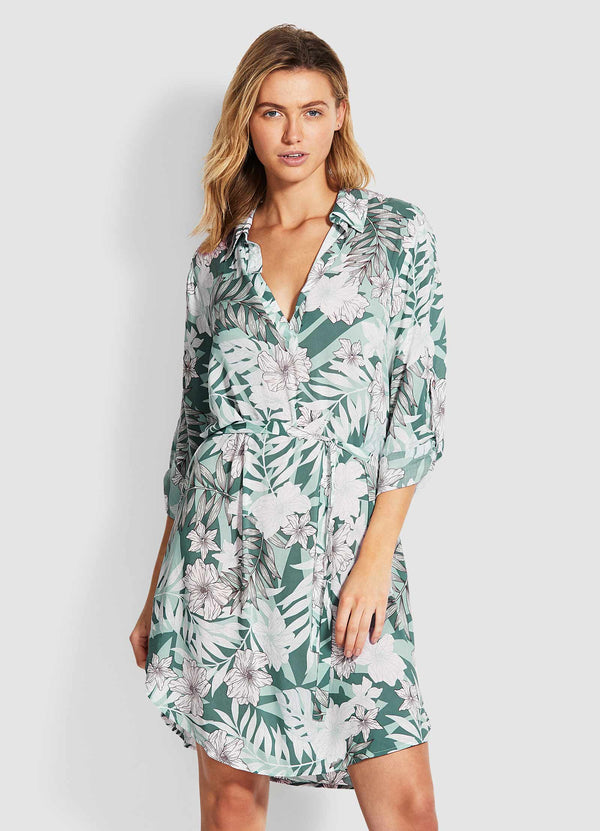 Copacabana Shirt Dress - Vine