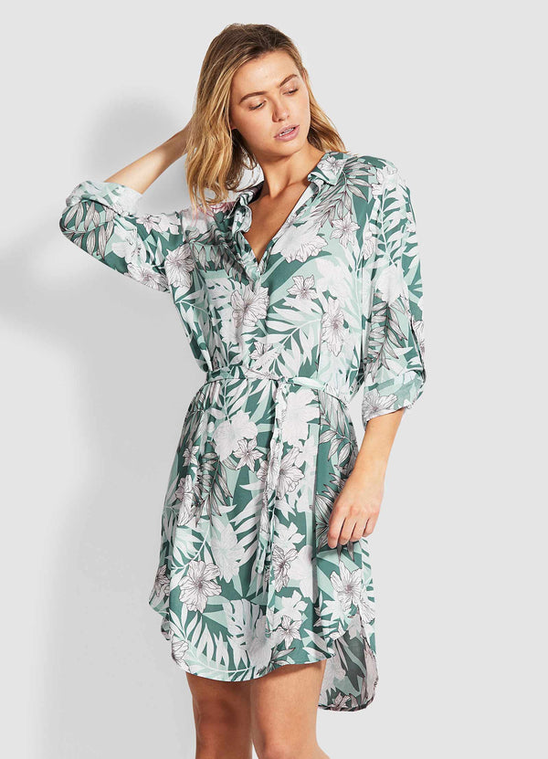 Copacabana Shirt Dress - Vine