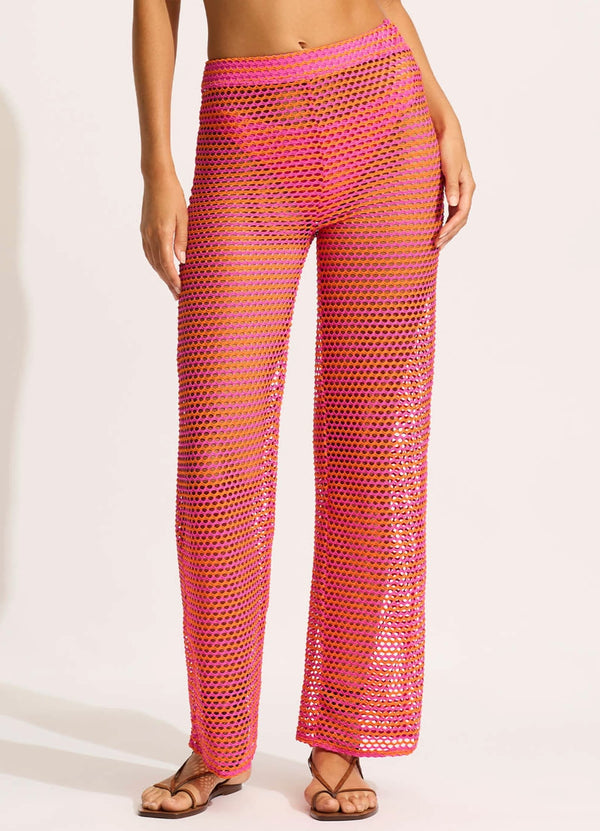 Mesh Effect Pant - Hot Pink