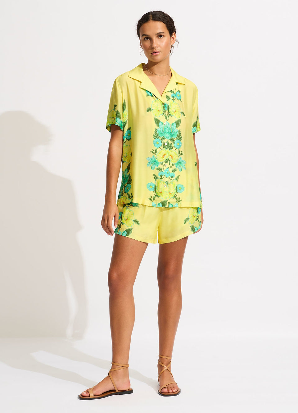 Garden Party Short Sleeve Shirt - Lime Light – Seafolly Australia