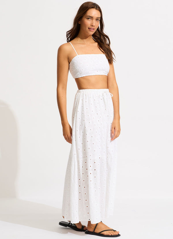 White maxi skirt broderie Clearance