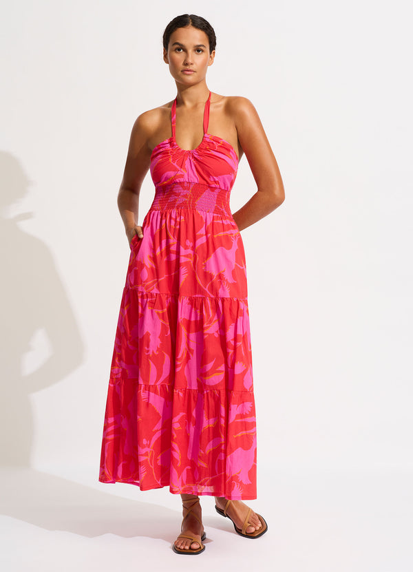 Birds Of Paradise Maxi Dress - Chilli Red