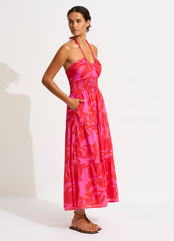 Birds Of Paradise Maxi Dress - Chilli Red