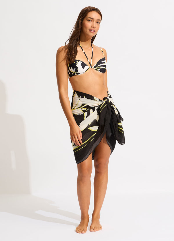 Birds Of Paradise Sarong - Black