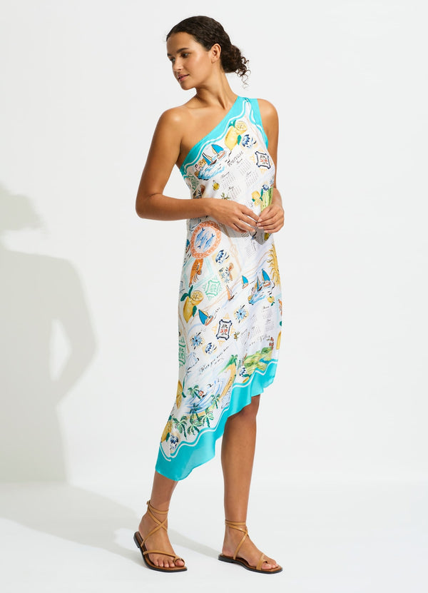 Wish You Were Here One Shoulder Midi Dress - Atoll Blue – Seafolly ...