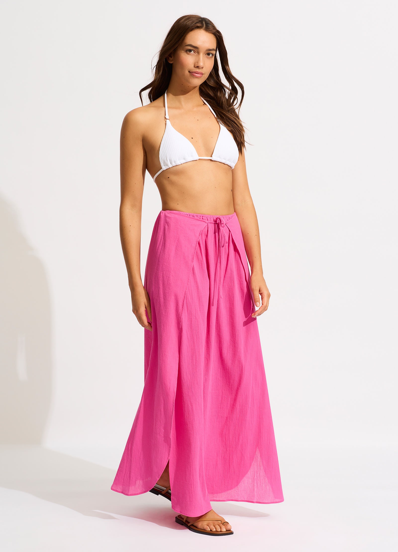 Hot pink shop wrap skirt