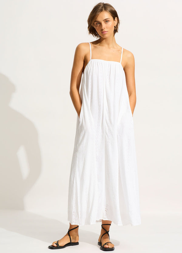 Broderie Maxi Dress - White