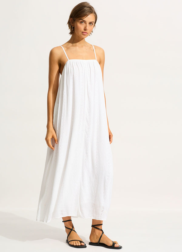 Broderie Maxi Dress - White