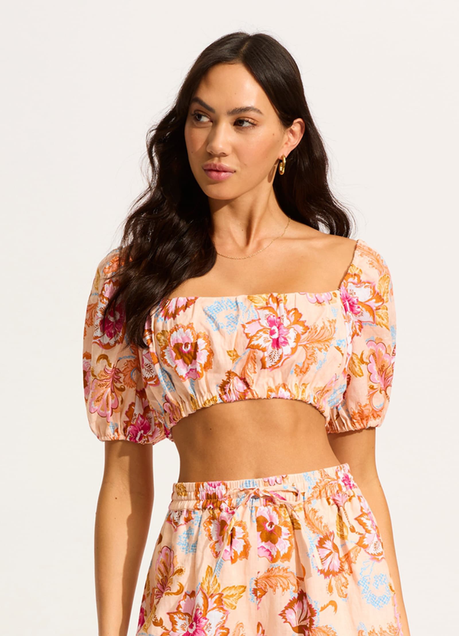 puff sleeve bandeau top