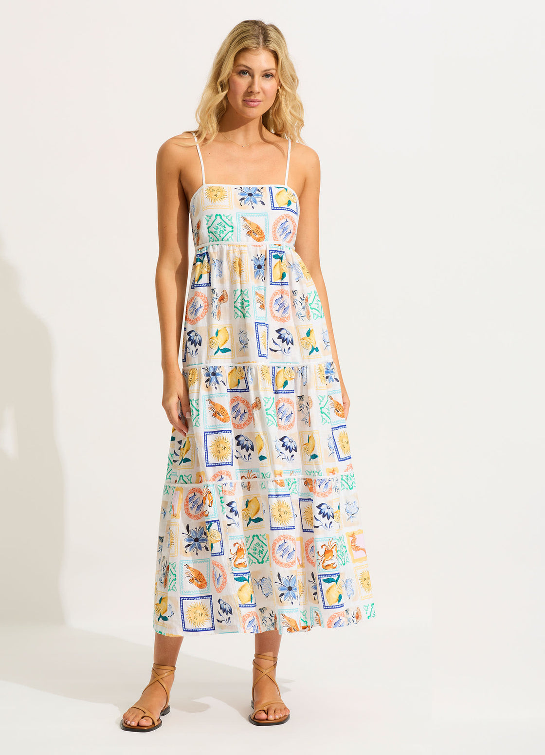 Wish You Were Here Midi Dress - Atoll Blue – Seafolly Australia