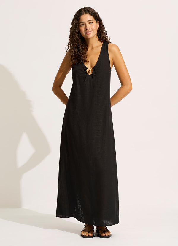 Palermo Keyhole Front Maxi Dress - Black