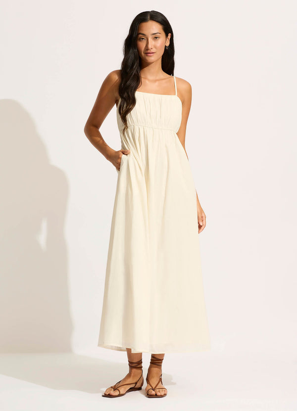 Piped Maxi Dress - Ecru