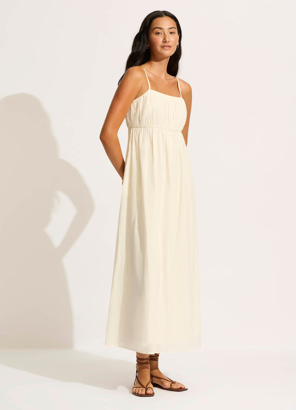 Piped Maxi Dress - Ecru