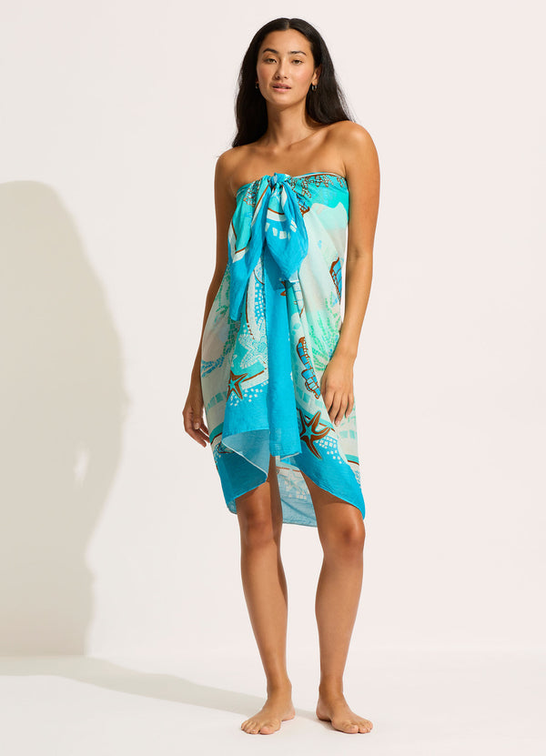 La Mer Sarong - Aquatic Blue