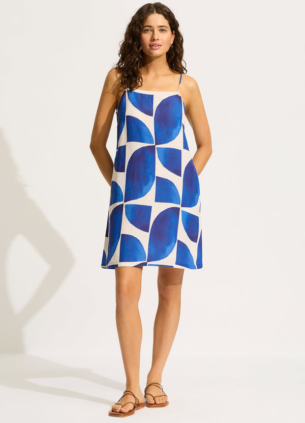 Sunray Bandeau Mini Dress - Ultramarine