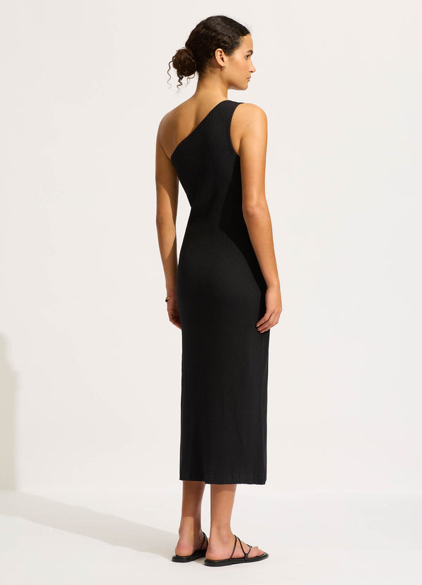 Jersey One Shoulder Dress - Black