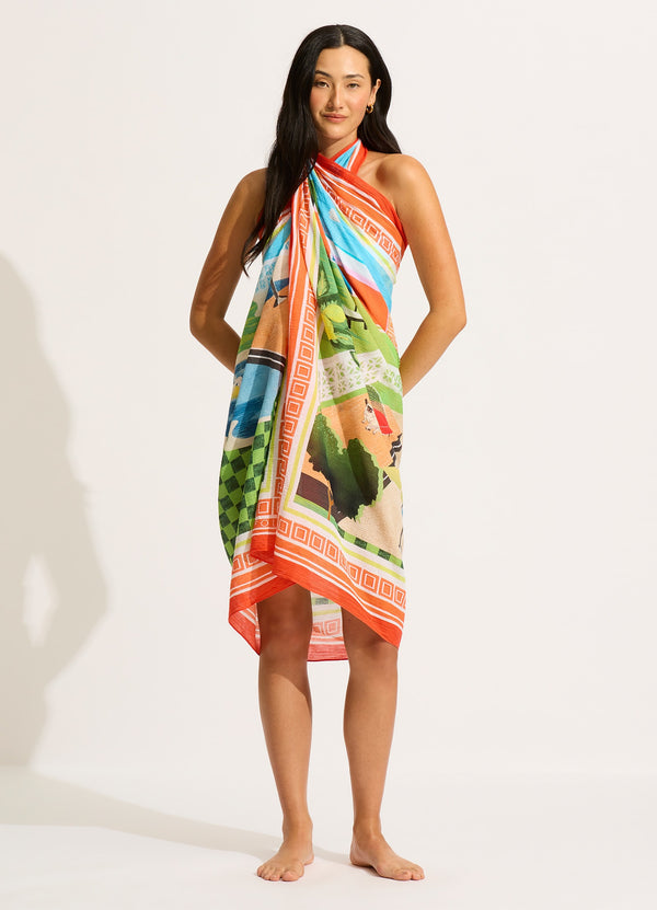 Sunset Sarong - Turquoise