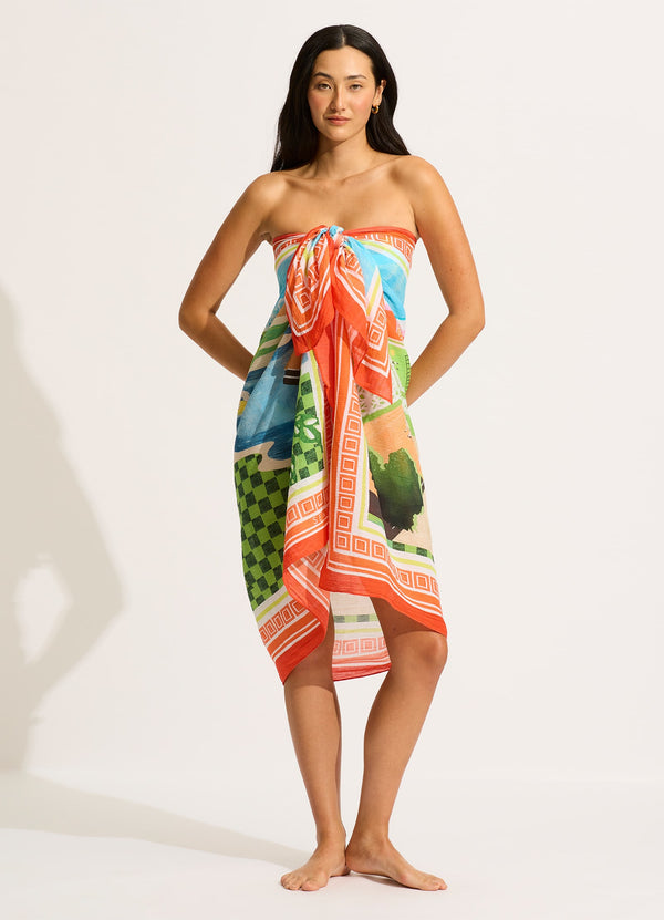 Sunset Sarong - Turquoise