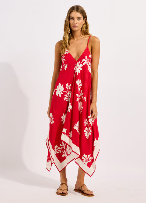 Black Mayflower Scarf Dress