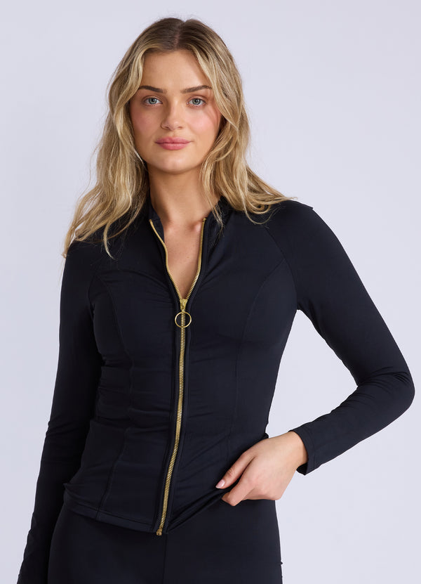 Seafolly Collective Long Sleeve Sunvest - Black
