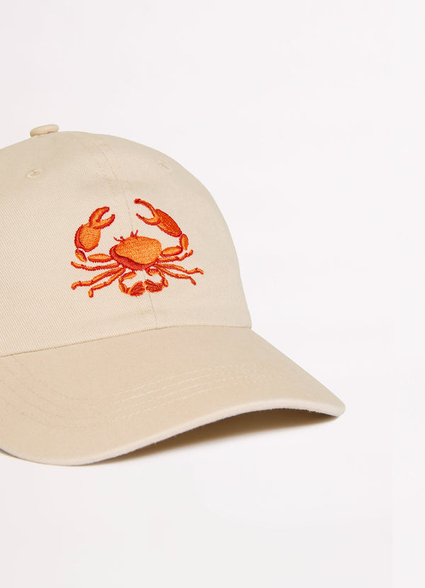 Wish You Were Here Embroidered Cap - Crab Orange