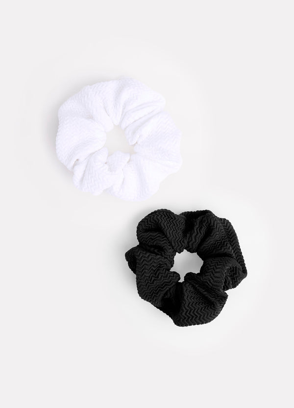 Sea Dive Scrunchies 2/Pack - Black/White