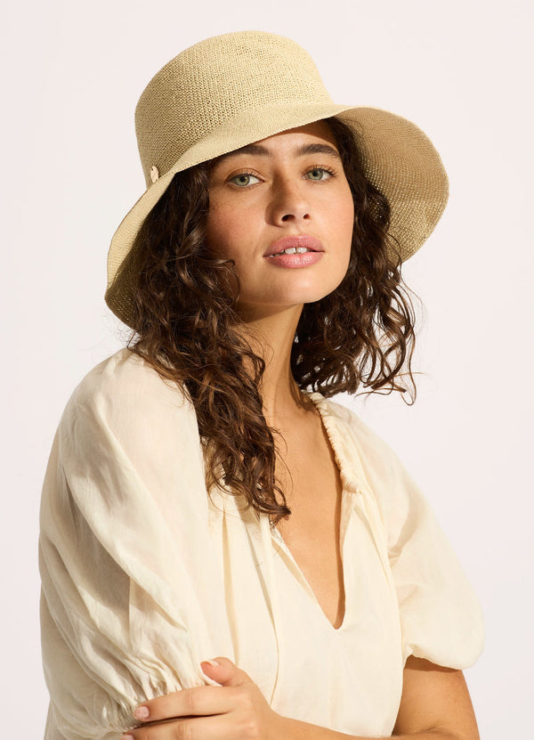 Packable Raffia Bucket Hat - Natural