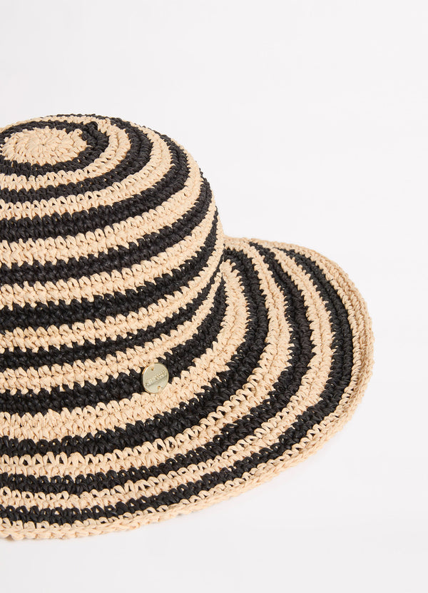 Raffia Stripe Bucket Hat