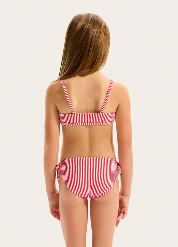 Stripe Chilli Textured Bikini Set